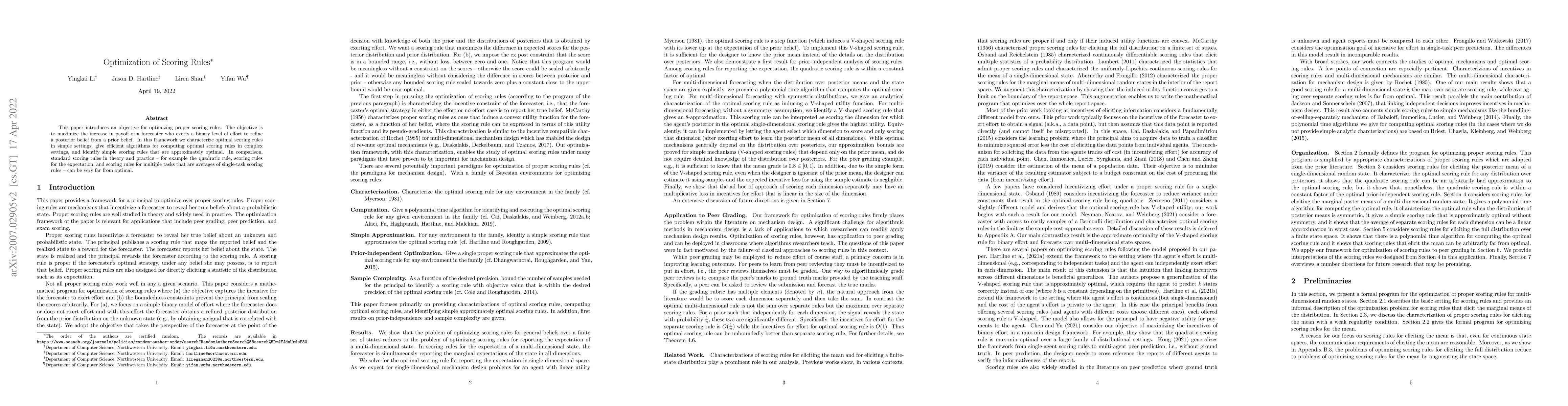 Thumbnail for Optimization of Scoring Rules