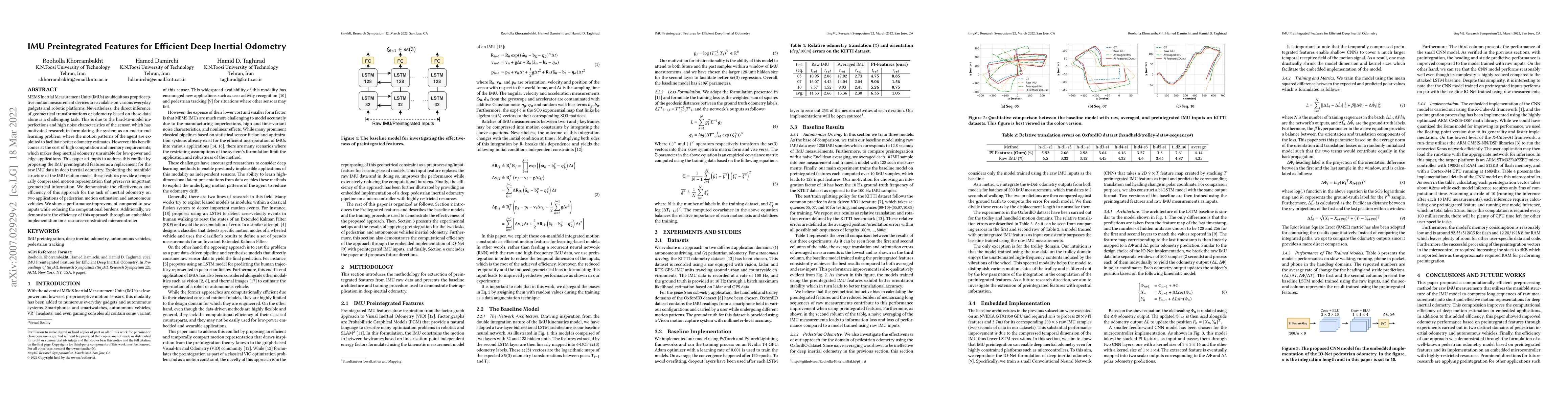 Thumbnail for IMU Preintegrated Features for Efficient Deep Inertial Odometry