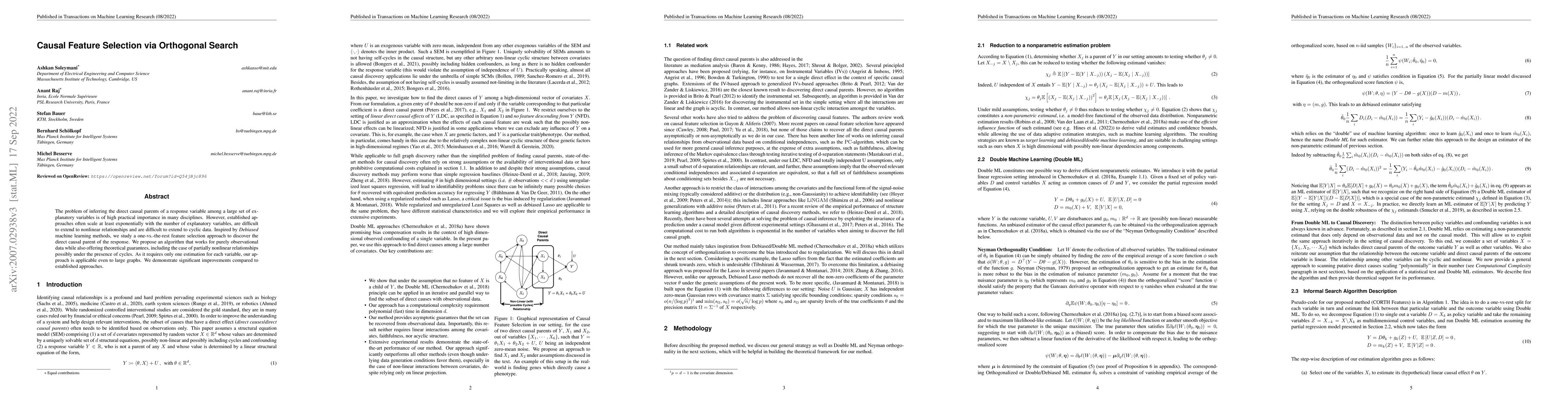 Thumbnail for Causal Feature Selection via Orthogonal Search
