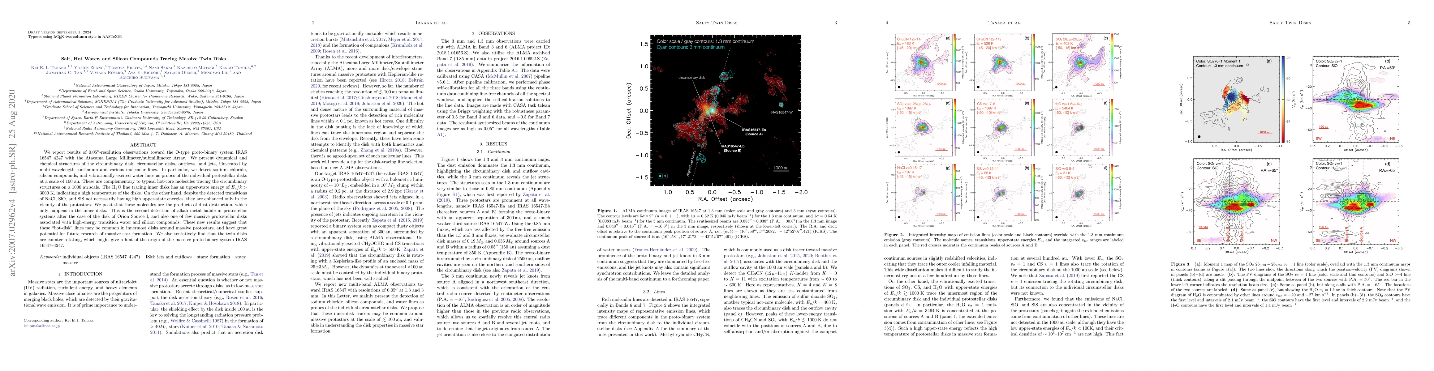 Thumbnail for Salt, Hot Water, and Silicon Compounds Tracing Massive Twin Disks