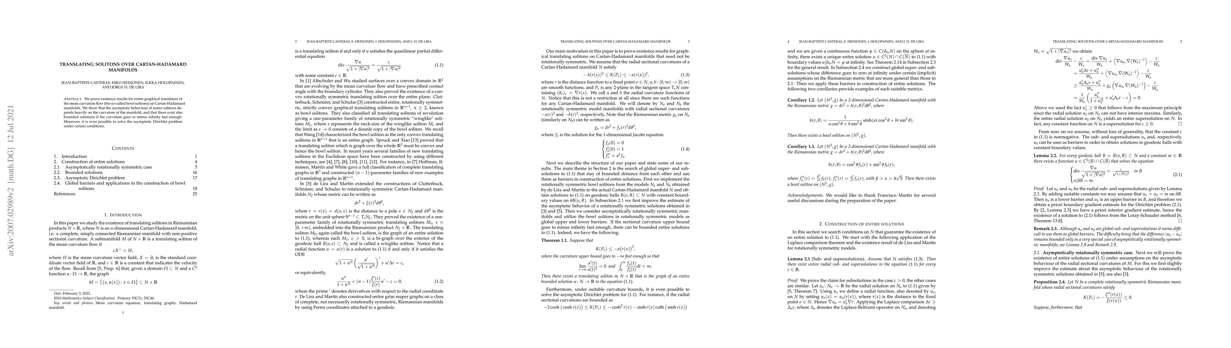 Thumbnail for Translating solitons over Cartan-Hadamard manifolds