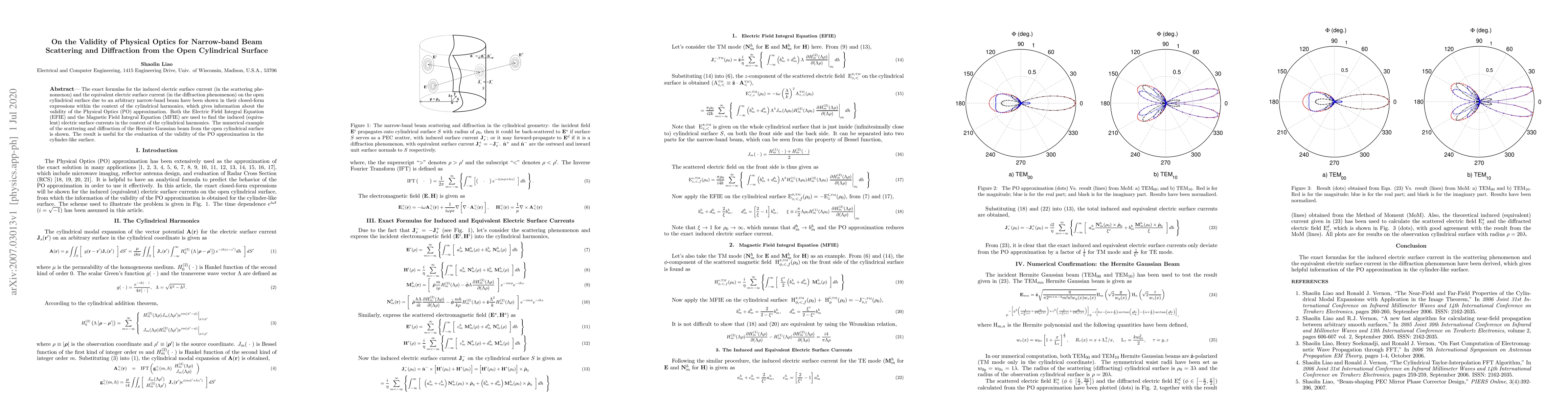 Thumbnail for On the Validity of Physical Optics for Narrow-band Beam Scattering and
  Diffraction from the Open Cylindrical Surface