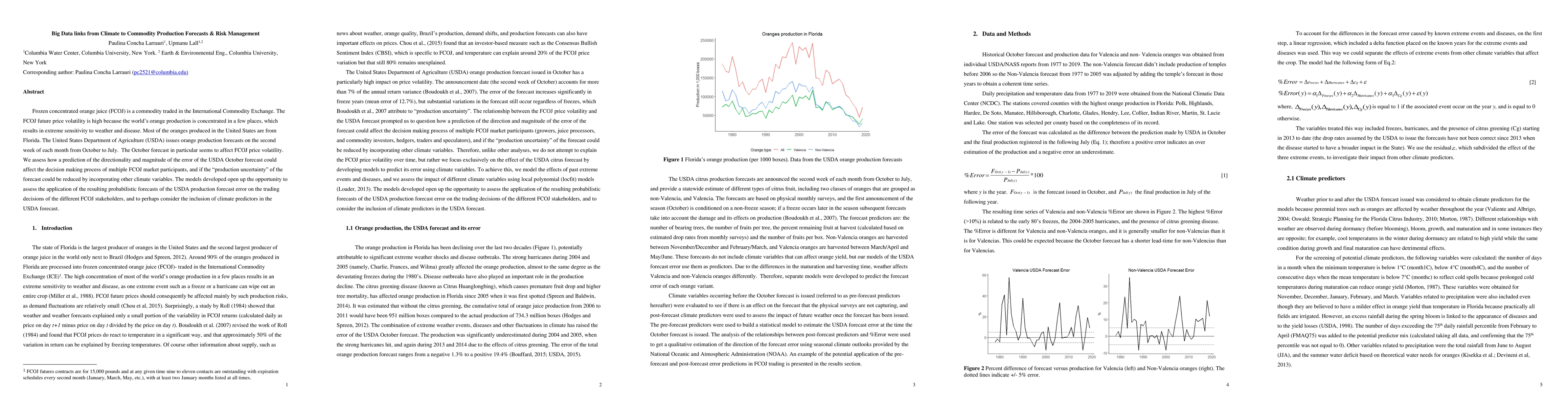 Thumbnail for Big Data links from Climate to Commodity Production Forecasts and Risk
  Management