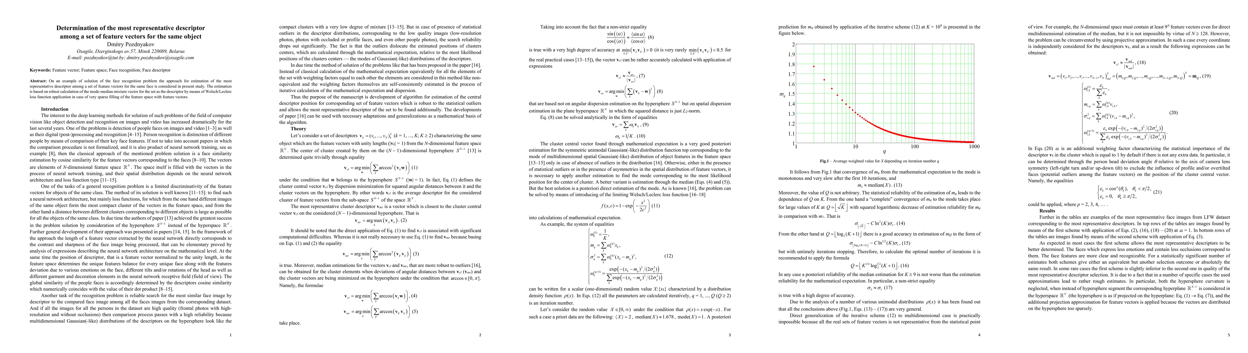 Thumbnail for Determination of the most representative descriptor among a set of
  feature vectors for the same object