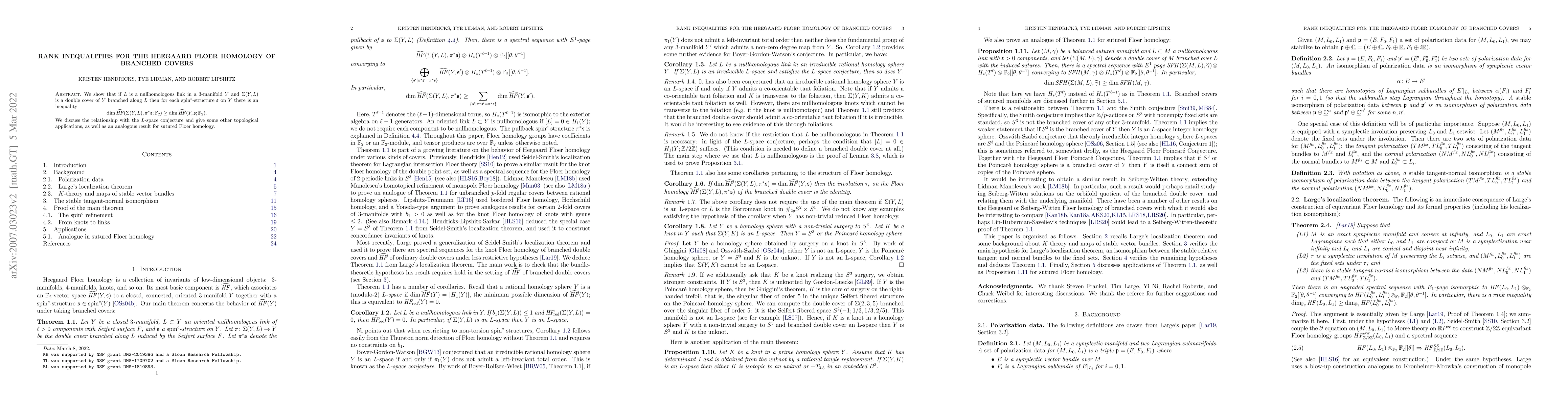 Thumbnail for Rank inequalities for the Heegaard Floer homology of branched covers