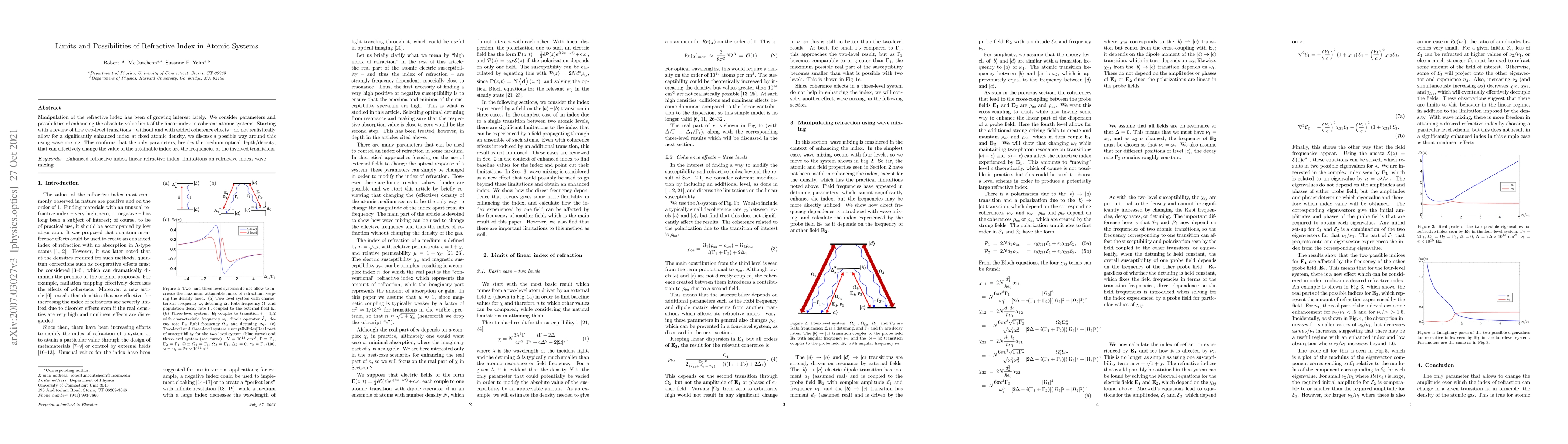 Thumbnail for Limits and possibilities of refractive index in atomic systems