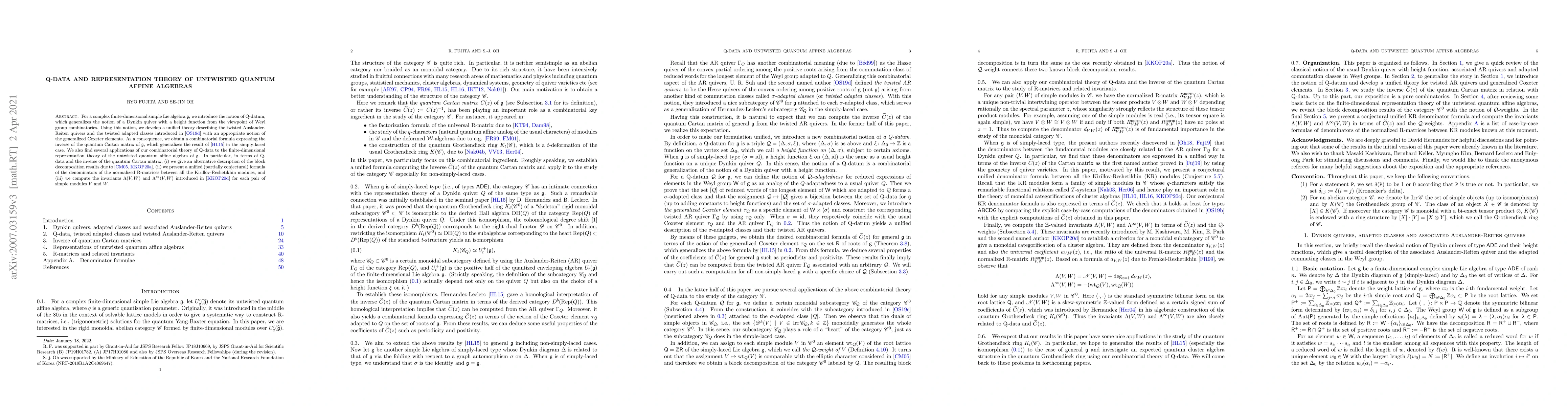 Thumbnail for Q-data and representation theory of untwisted quantum affine algebras