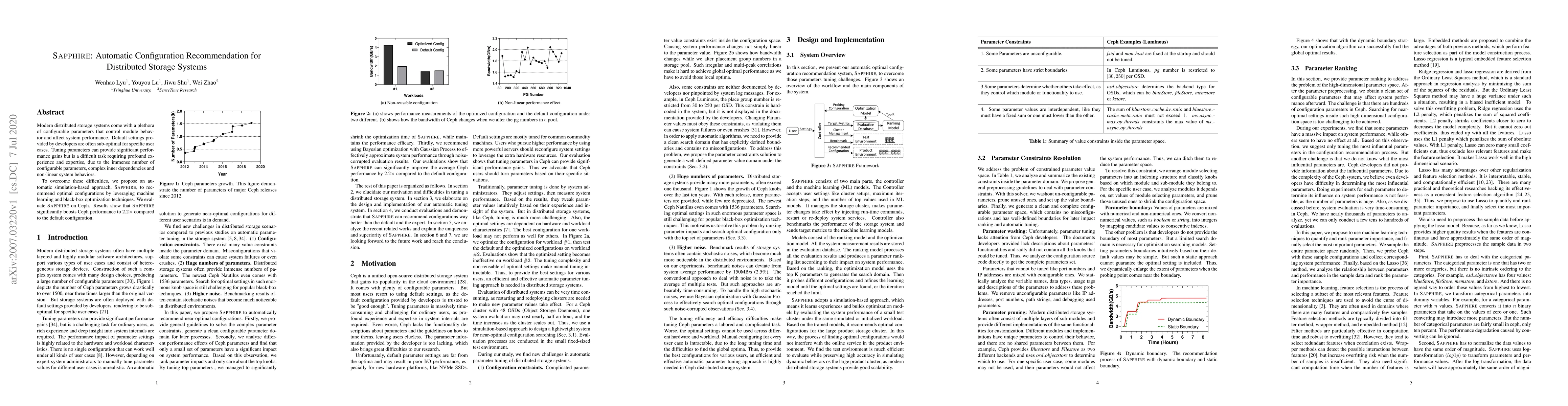 Thumbnail for Sapphire: Automatic Configuration Recommendation for Distributed Storage
  Systems