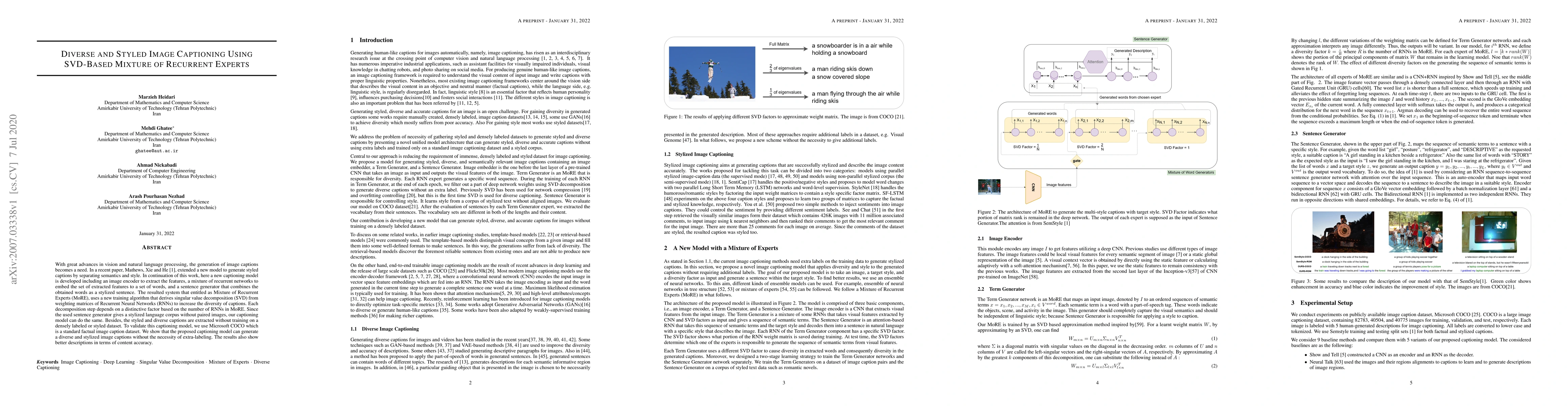 Thumbnail for Diverse and Styled Image Captioning Using SVD-Based Mixture of Recurrent
  Experts