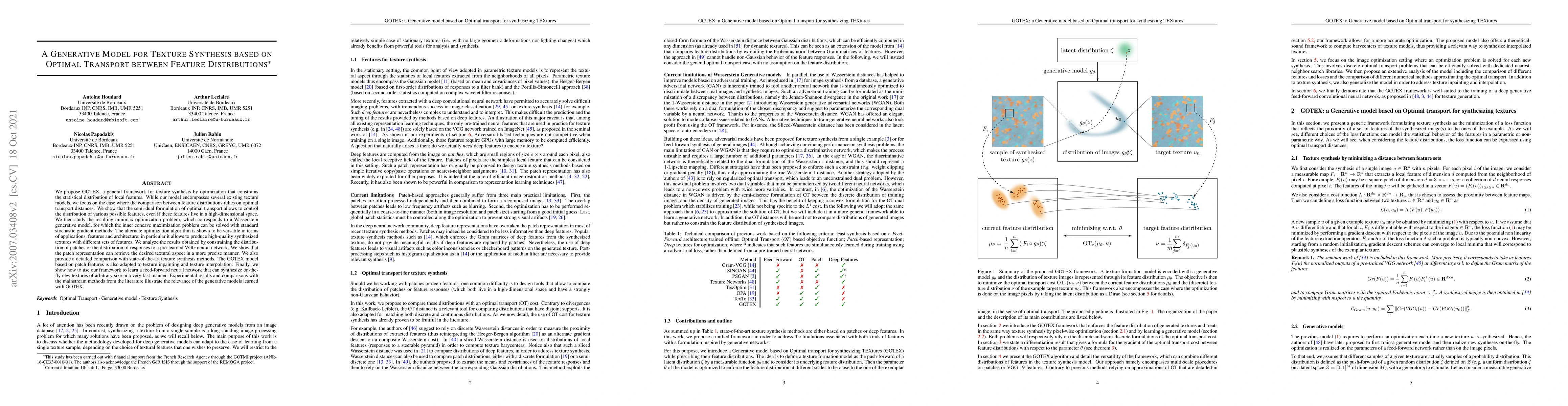 Thumbnail for A Generative Model for Texture Synthesis based on Optimal Transport
  between Feature Distributions