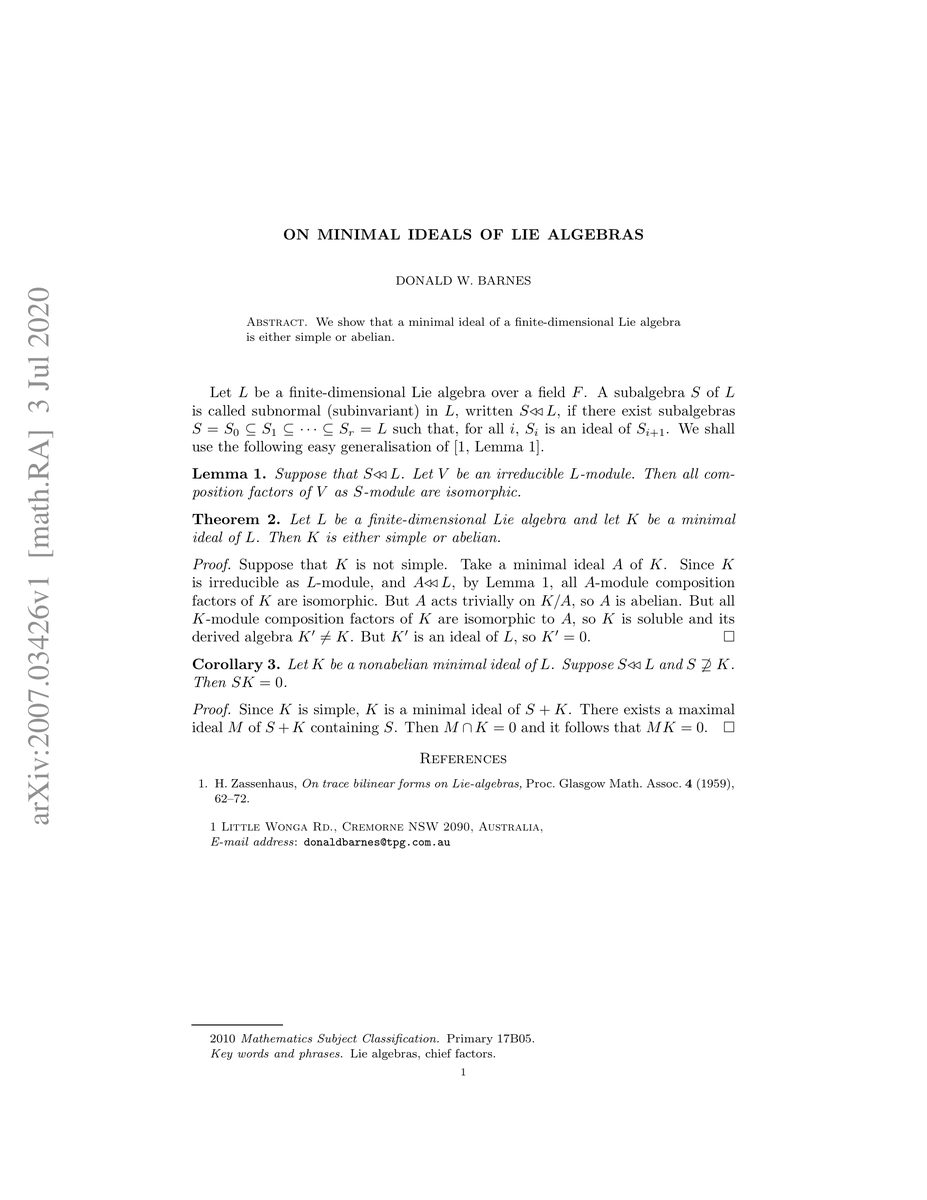 Thumbnail for On minimal ideals of Lie algebras