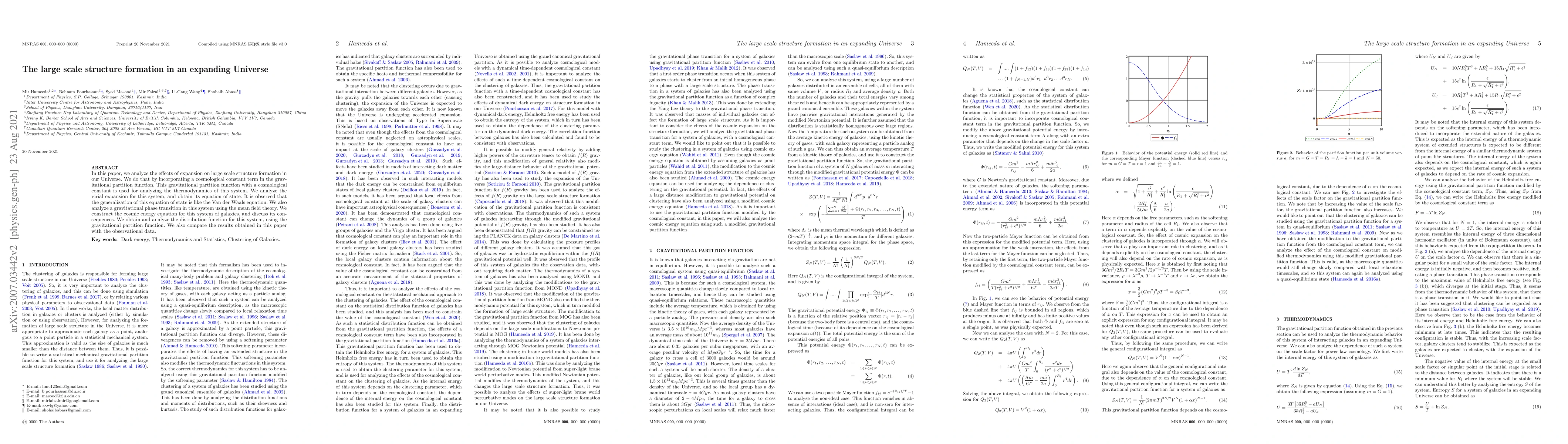 Thumbnail for The large scale structure formation in an expanding universe