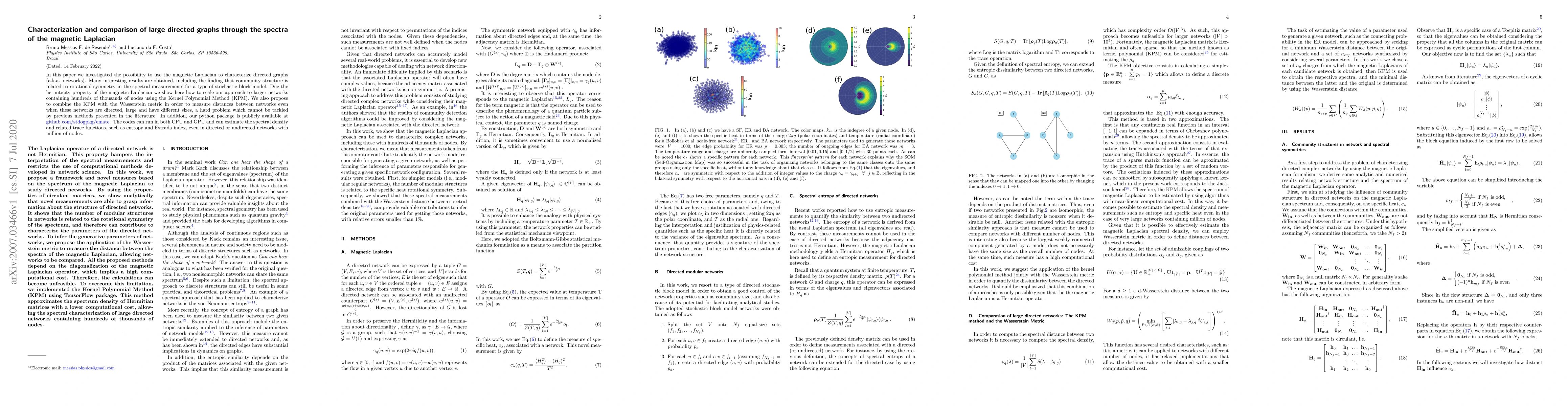 Thumbnail for Characterization and comparison of large directed graphs through the
  spectra of the magnetic Laplacian