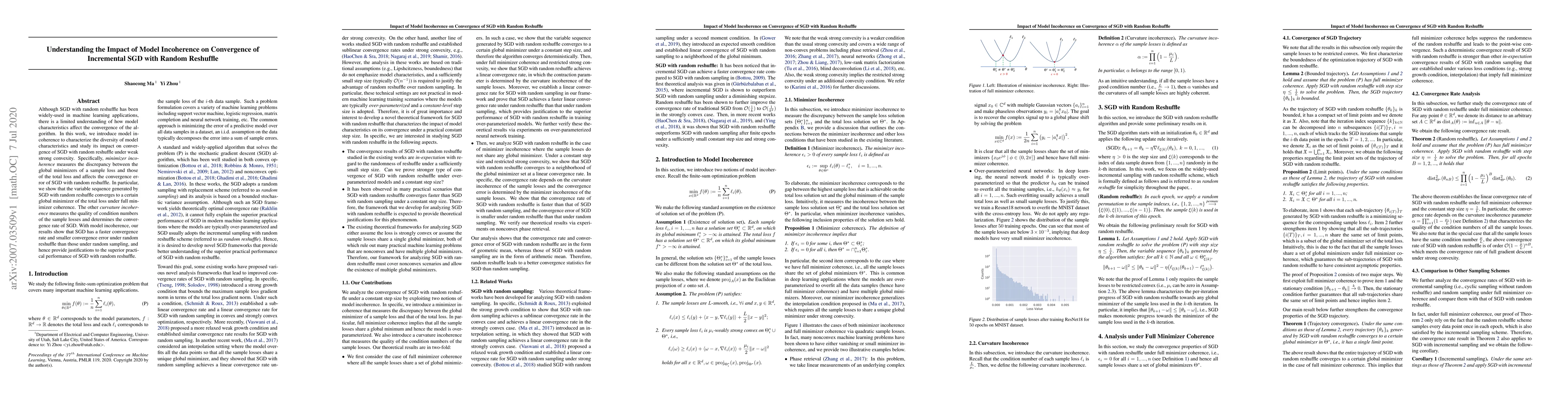 Thumbnail for Understanding the Impact of Model Incoherence on Convergence of
  Incremental SGD with Random Reshuffle