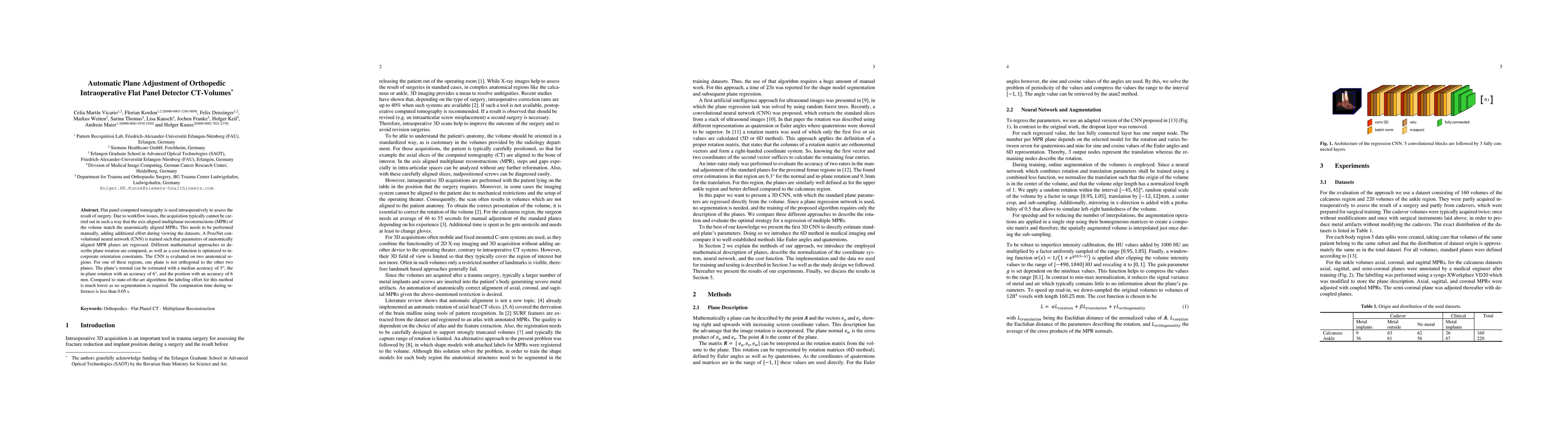 Thumbnail for Automatic Plane Adjustment of Orthopedic Intraoperative Flat Panel
  Detector CT-Volumes