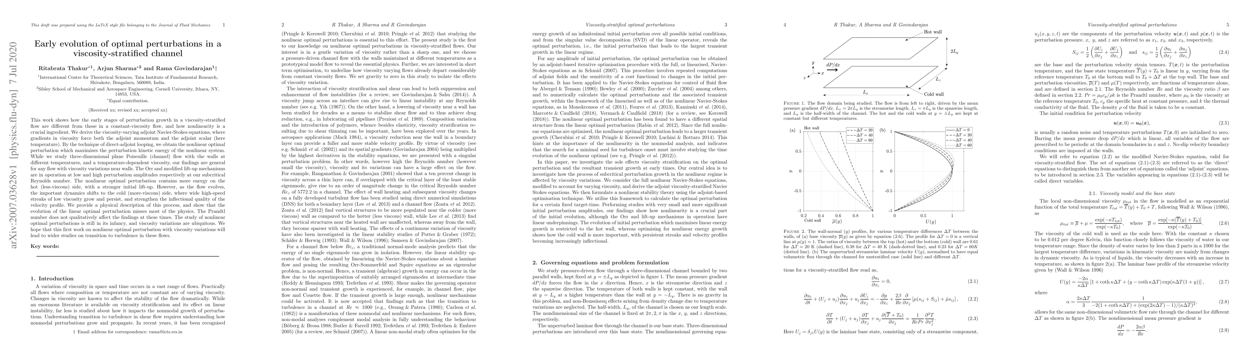 Thumbnail for Early evolution of optimal perturbations in a viscosity-stratified
  channel