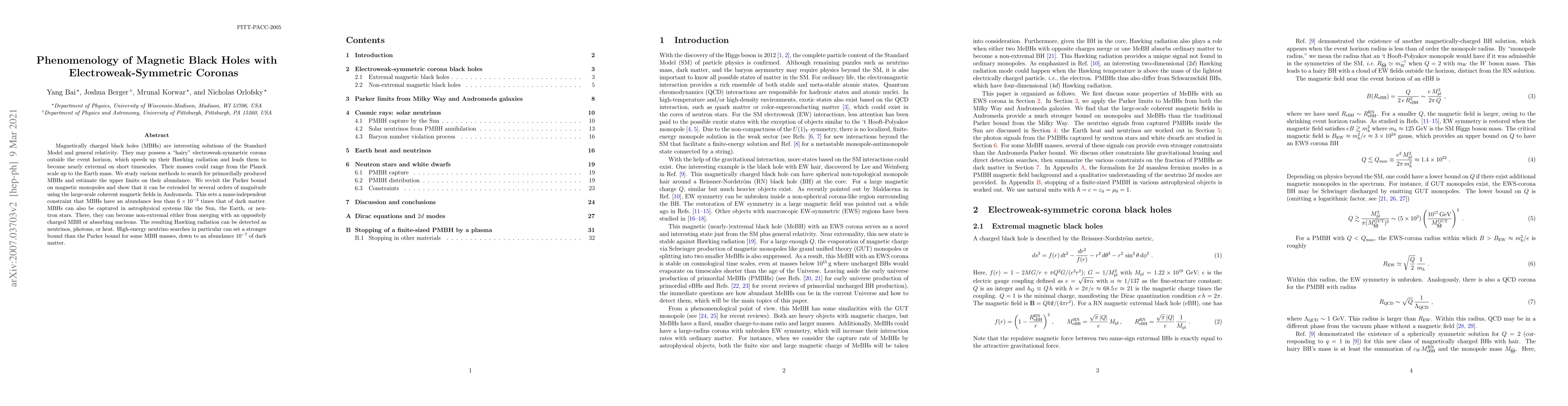 Thumbnail for Phenomenology of Magnetic Black Holes with Electroweak-Symmetric Coronas