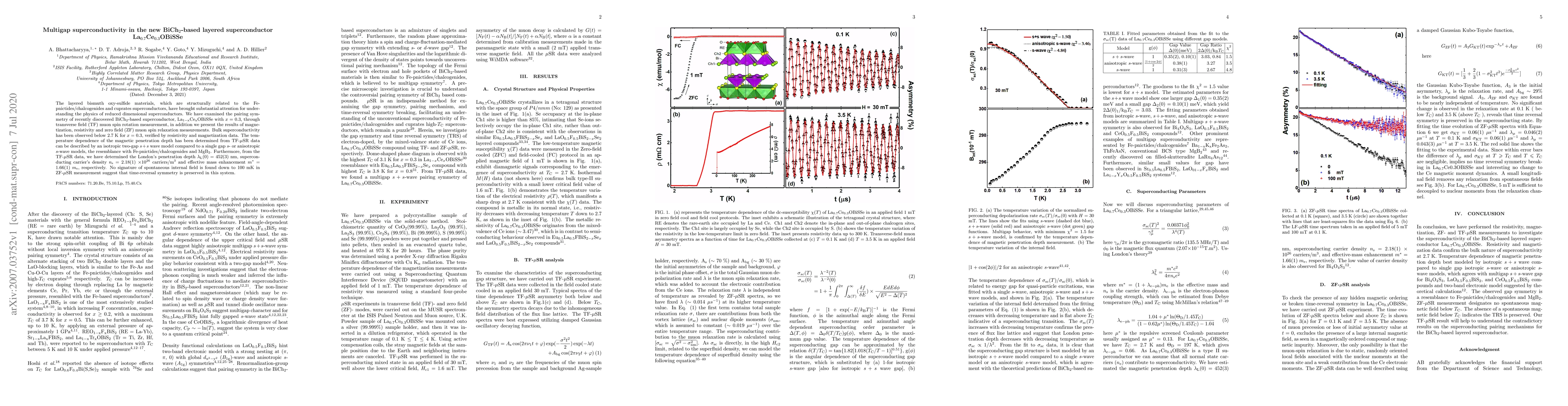 Thumbnail for Multigap superconductivity in the new BiCh$_{2}$-based layered
  superconductor La$_\mathrm{0.7}$Ce$_\mathrm{0.3}$OBiSSe