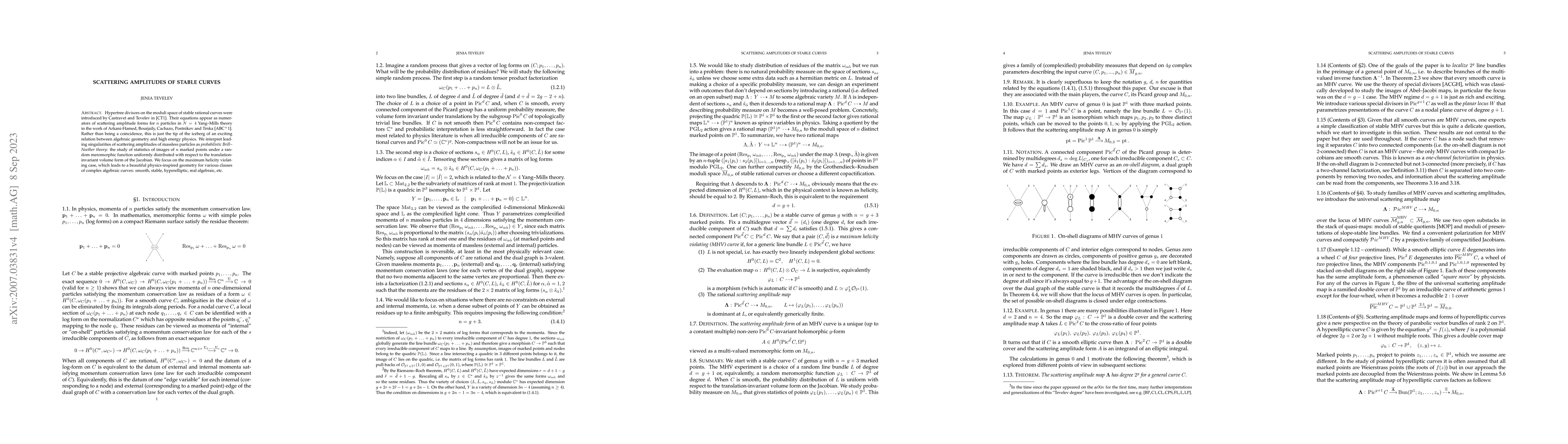 Thumbnail for Scattering amplitudes of stable curves