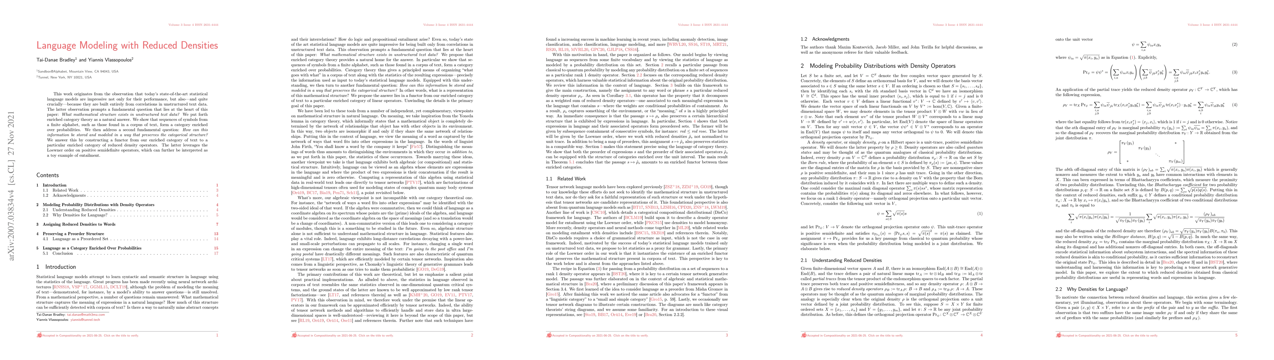 Thumbnail for Language Modeling with Reduced Densities