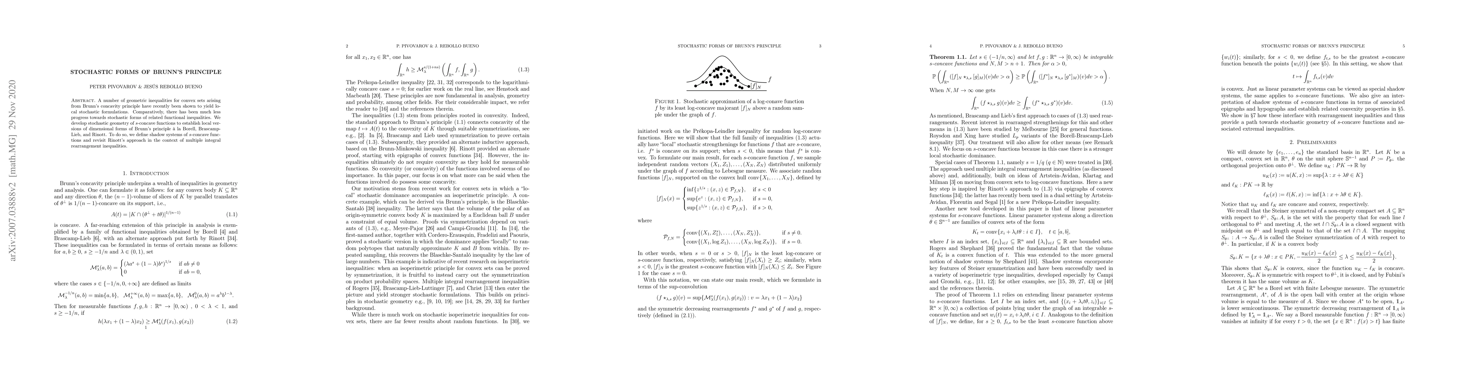 Thumbnail for Stochastic forms of Brunn's principle