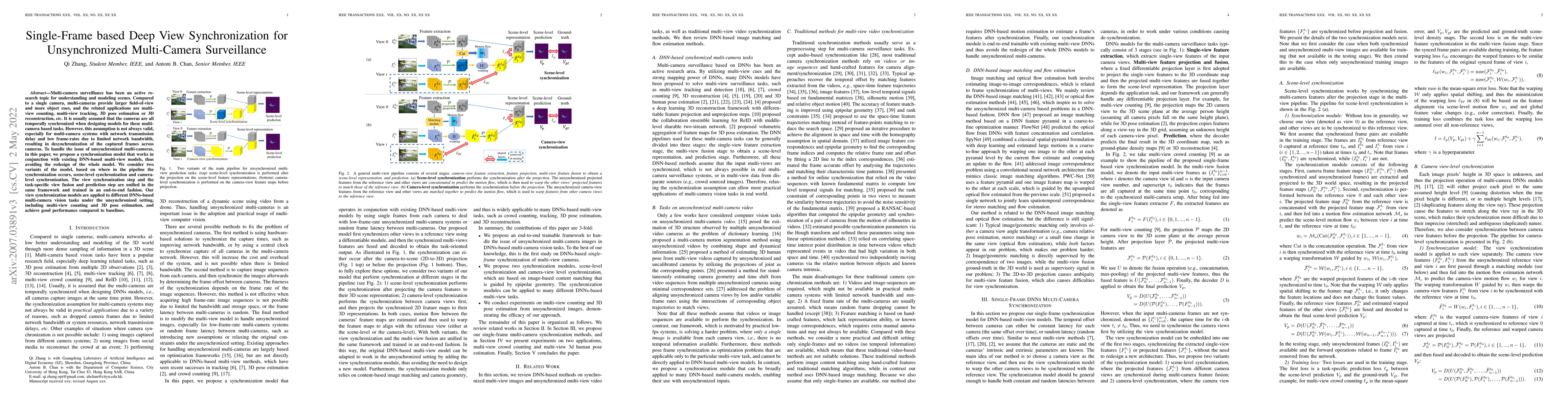 Thumbnail for Single-Frame based Deep View Synchronization for Unsynchronized
  Multi-Camera Surveillance