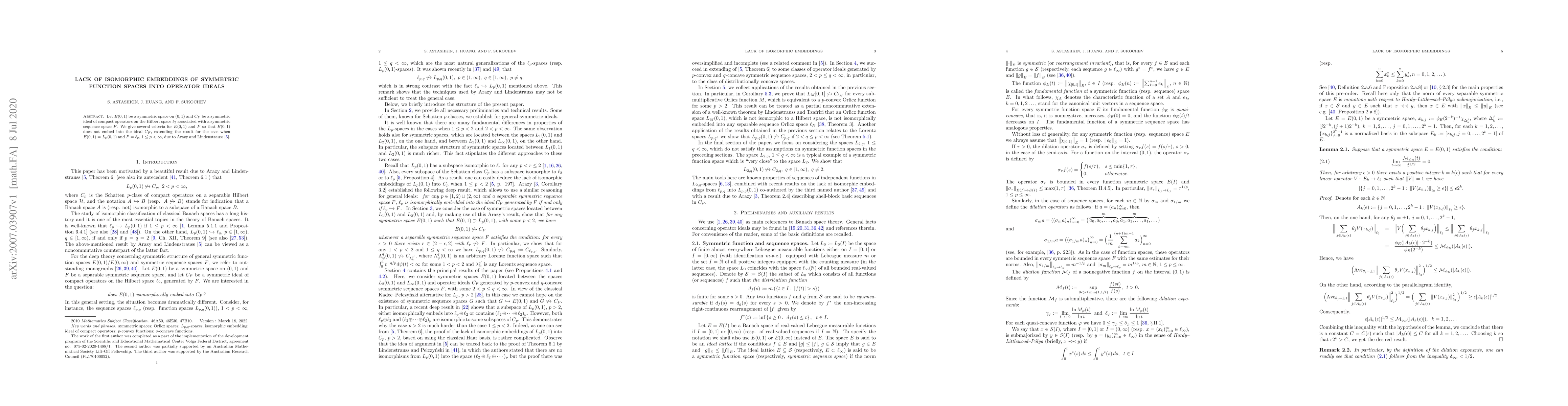 Thumbnail for Lack of isomorphic embeddings of symmetric function spaces into operator
  ideals