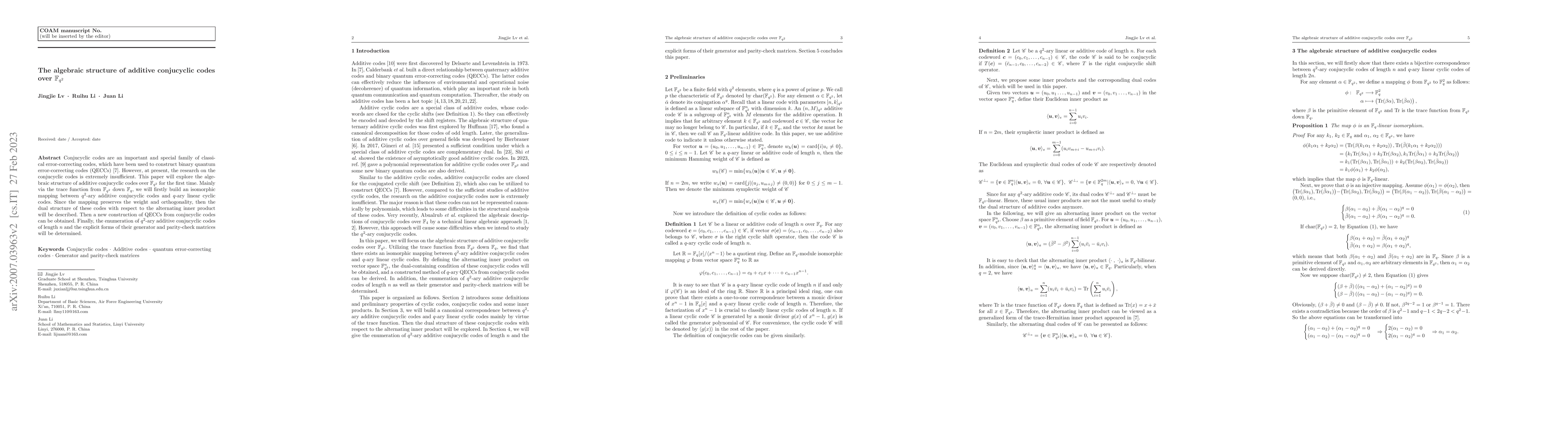Thumbnail for The algebraic structure of conjucyclic codes over F_{q^2}