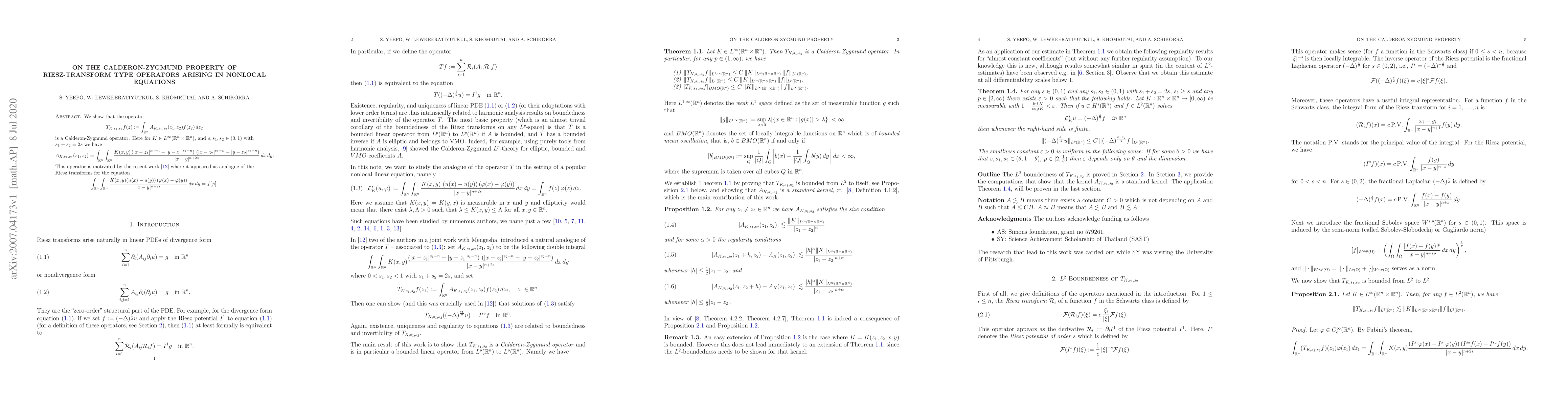 Thumbnail for On the Calderon-Zygmund property of Riesz-transform type operators
  arising in nonlocal equations