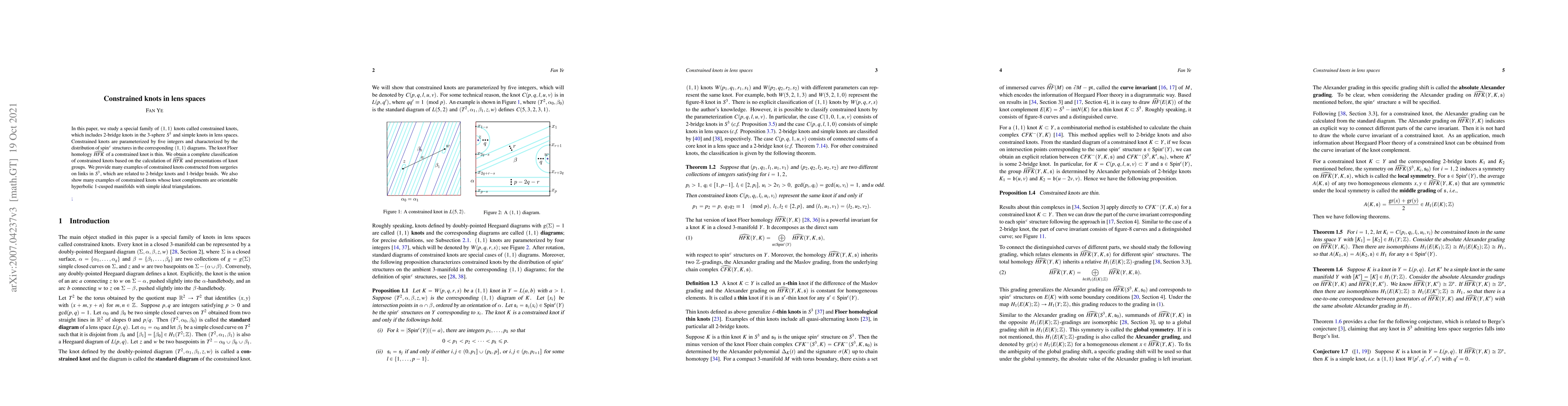 Thumbnail for Constrained knots in lens spaces