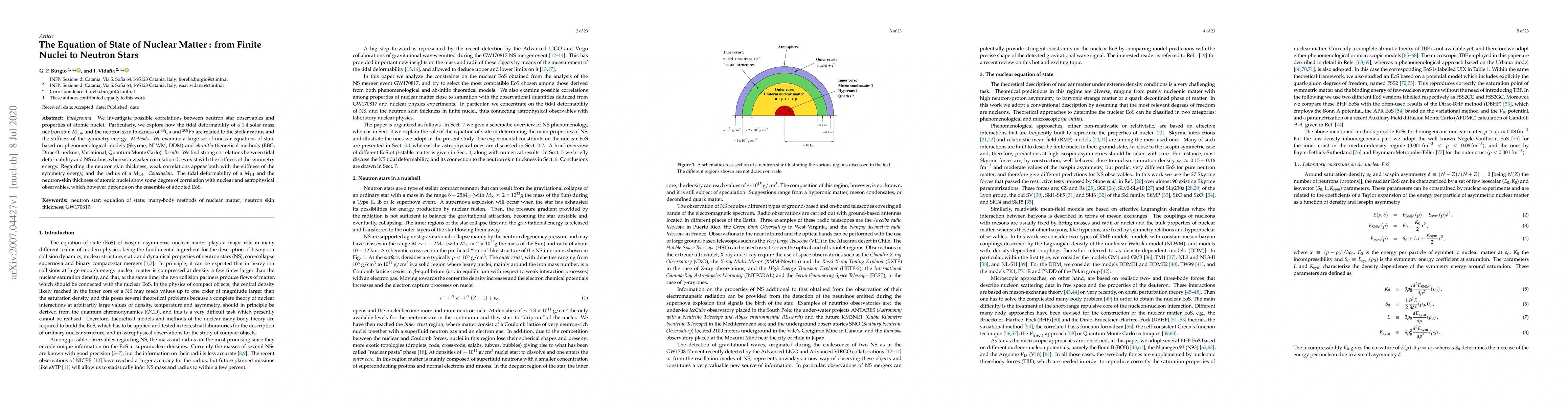 Thumbnail for The Equation of State of Nuclear Matter : from Finite Nuclei to Neutron
  Stars