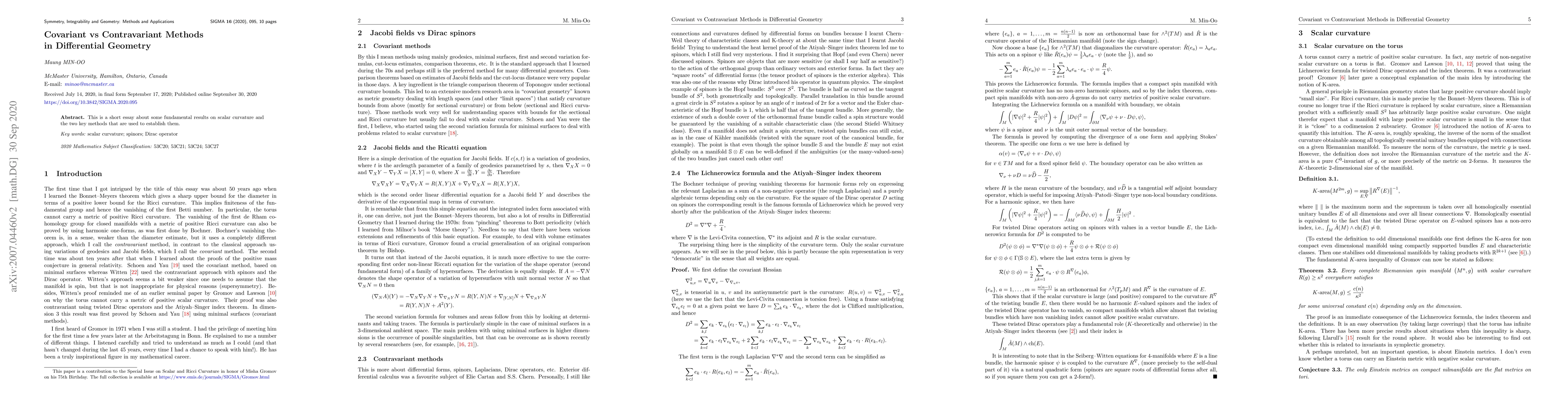 Thumbnail for Covariant vs Contravariant Methods in Differential Geometry