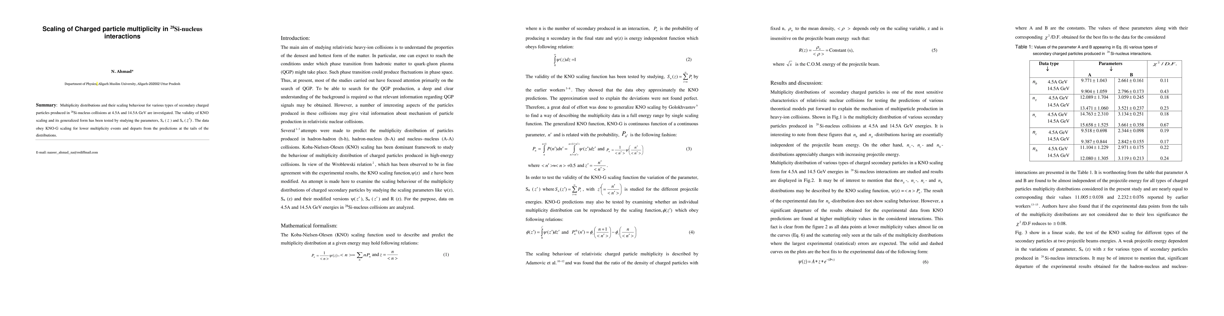 Thumbnail for Scaling of Charged particle multiplicity in 28Si-nucleus interactions