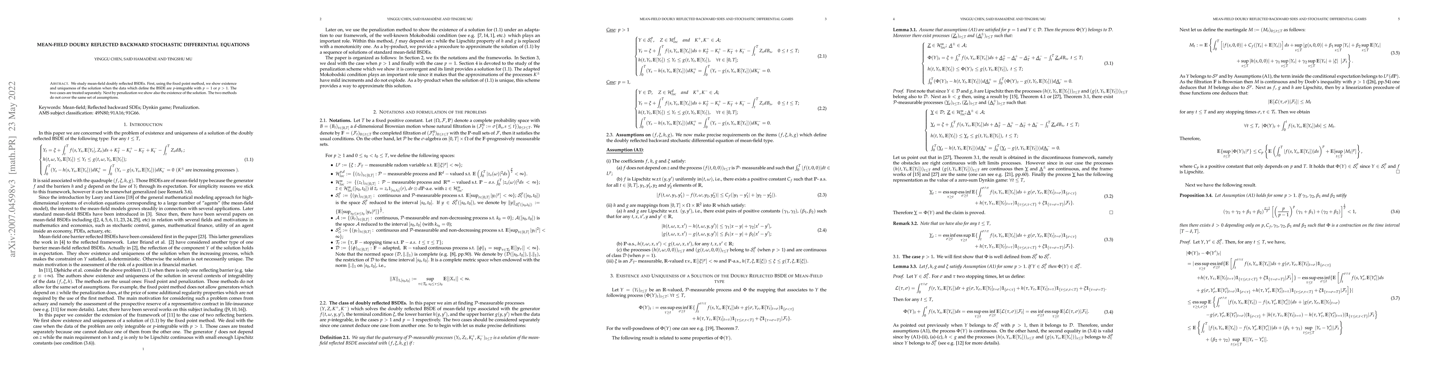 Thumbnail for Mean-Field Doubly Reflected Backward Stochastic Differential Equations