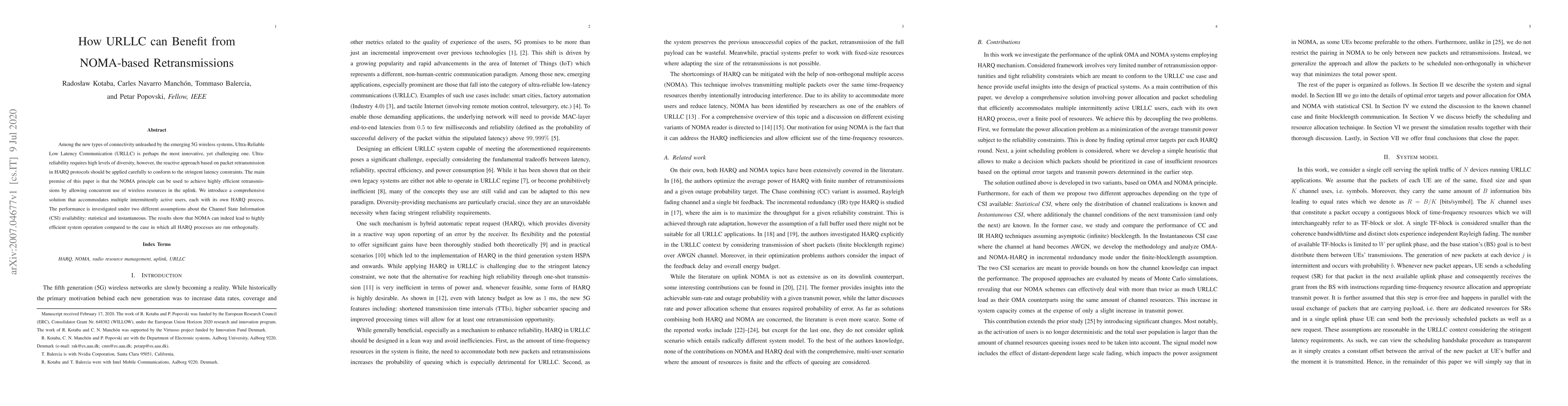 Thumbnail for How URLLC can Benefit from NOMA-based Retransmissions