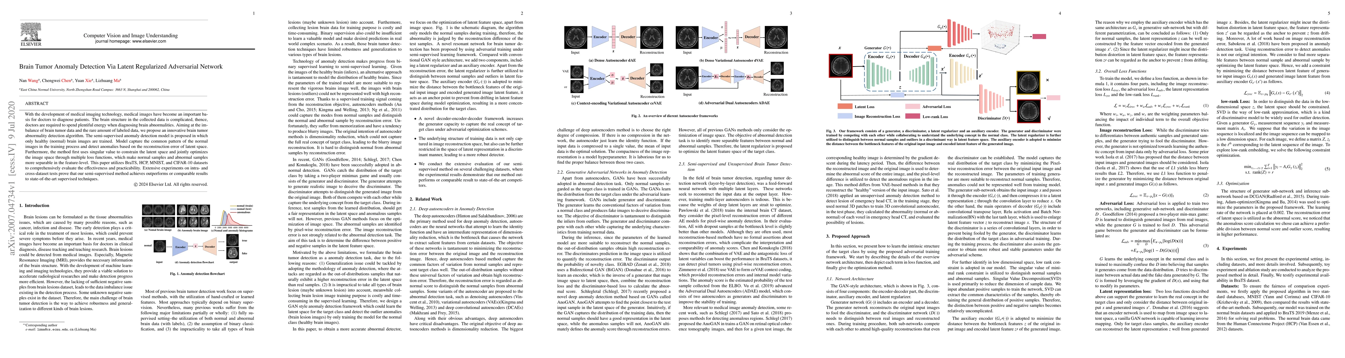 Thumbnail for Brain Tumor Anomaly Detection via Latent Regularized Adversarial Network