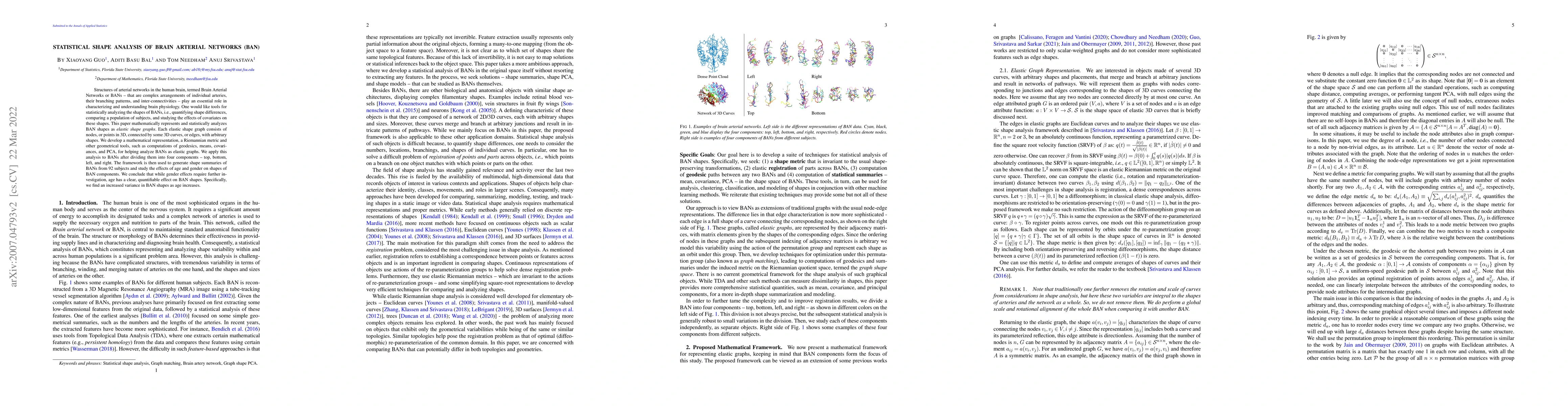 Thumbnail for Statistical Shape Analysis of Brain Arterial Networks (BAN)
