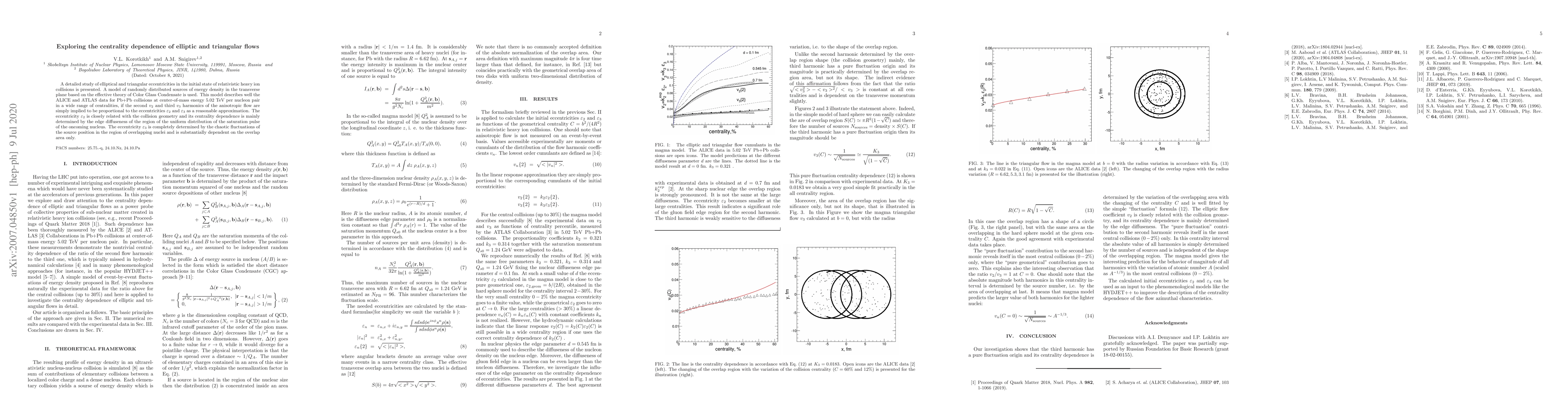 Thumbnail for Exploring the centrality dependence of elliptic and triangular flows