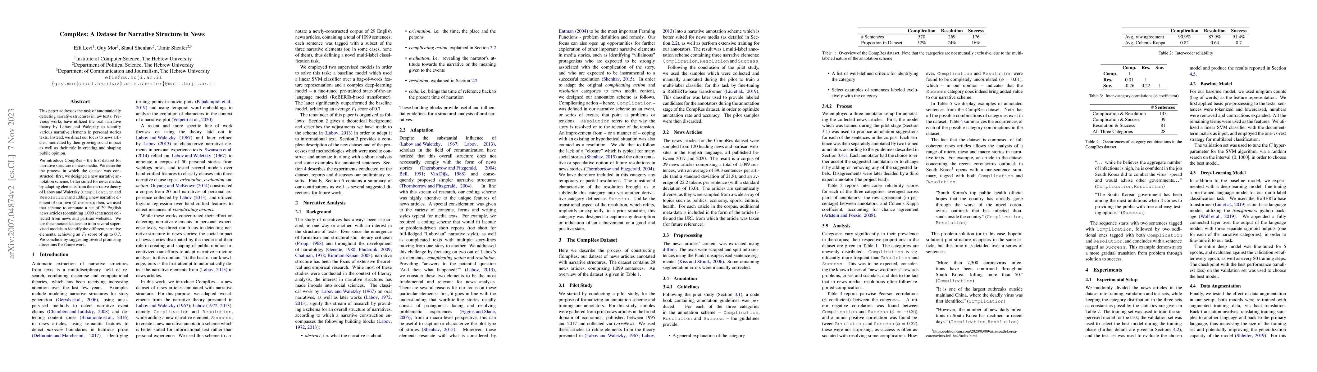 Thumbnail for CompRes: A Dataset for Narrative Structure in News
