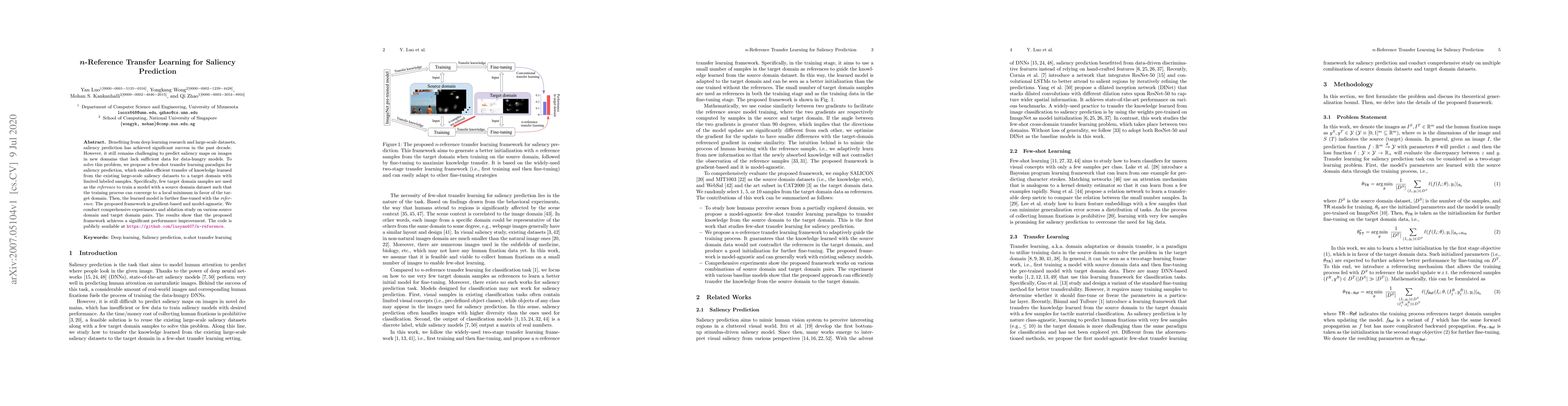 Thumbnail for $n$-Reference Transfer Learning for Saliency Prediction