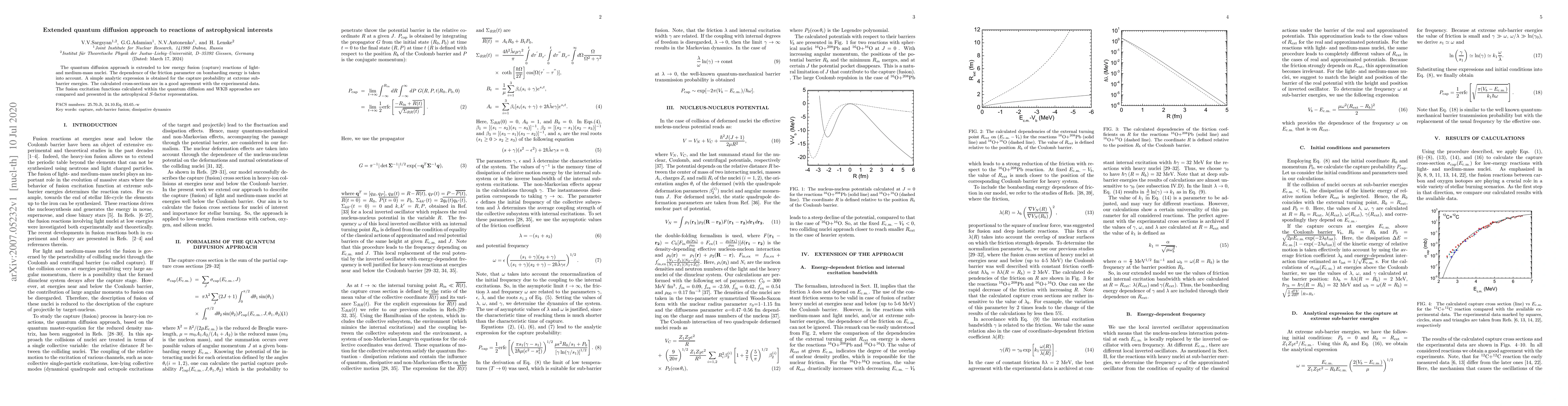 Thumbnail for Extended quantum diffusion approach to reactions of astrophysical
  interests