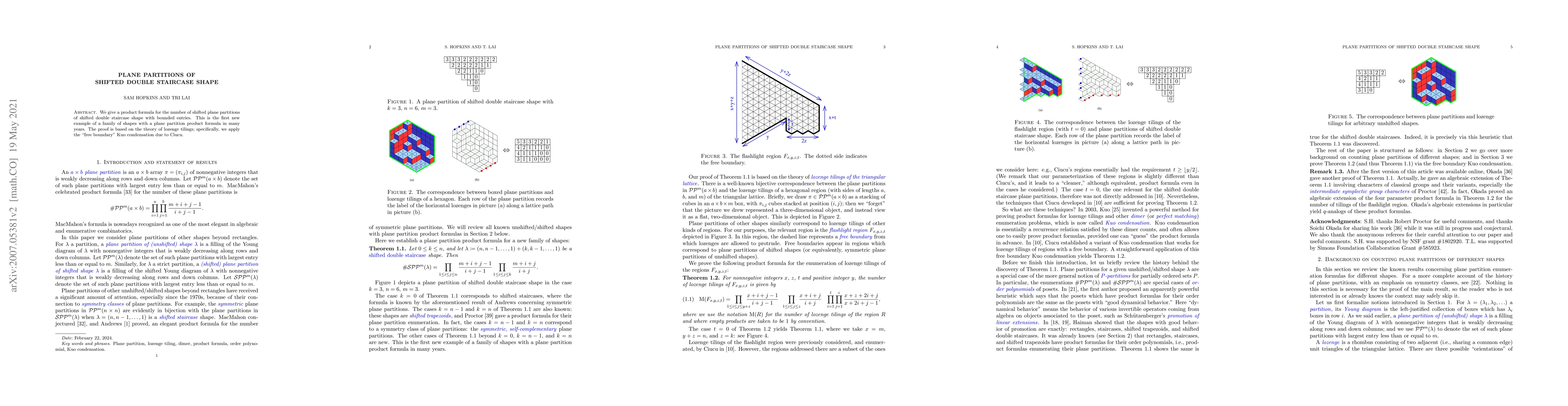 Thumbnail for Plane partitions of shifted double staircase shape