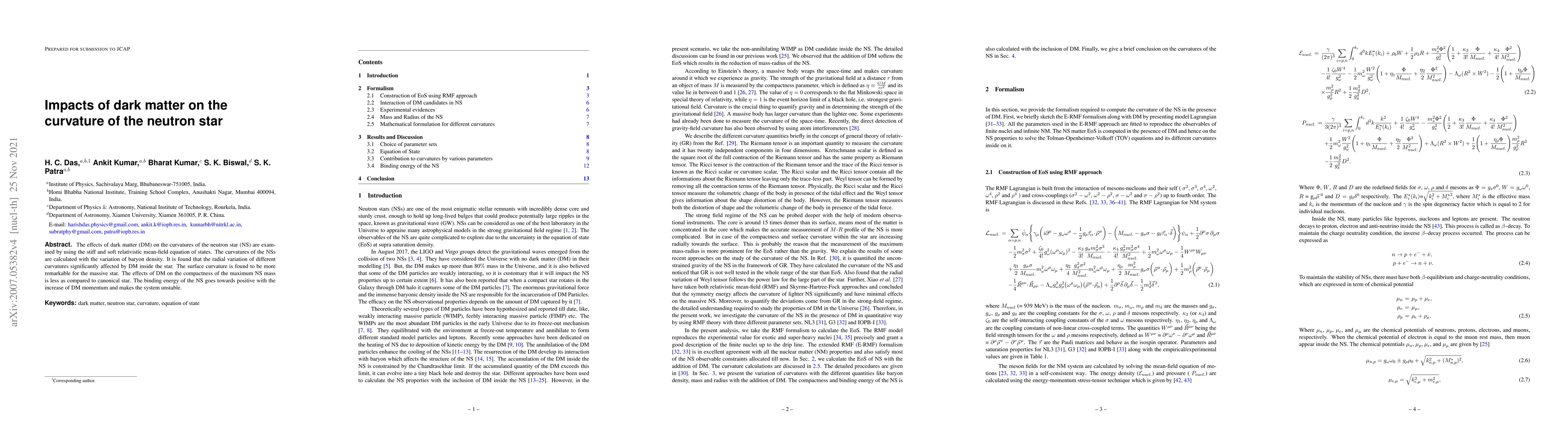 Thumbnail for Impacts of dark matter on the curvature of the neutron star