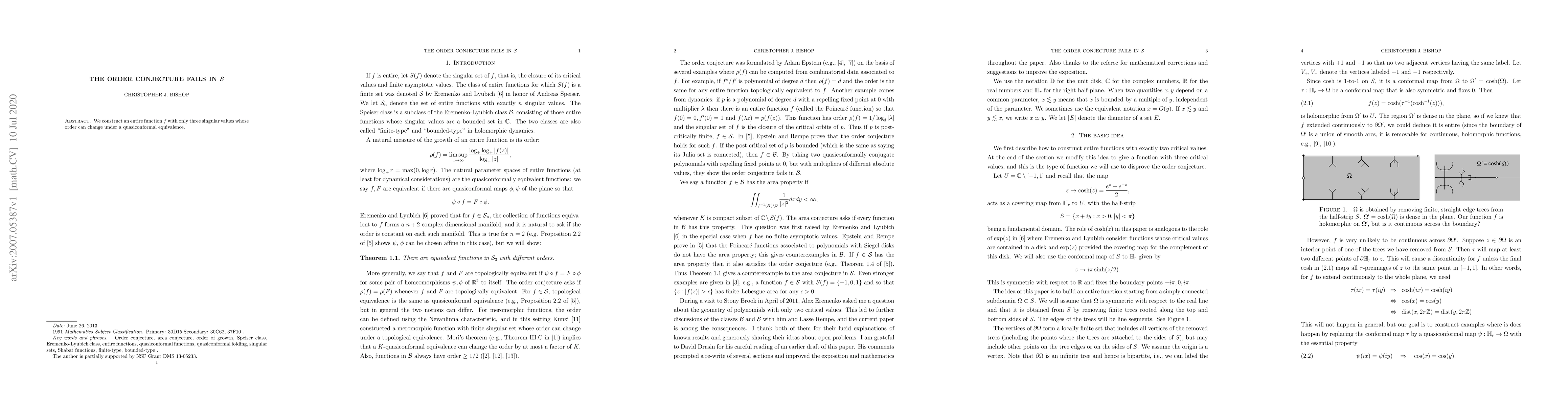 Thumbnail for The order conjecture fails in S