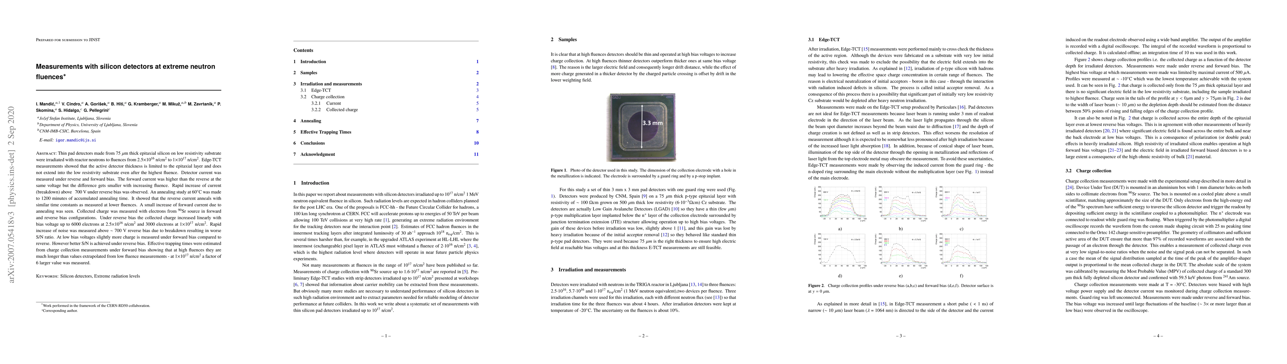 Thumbnail for Measurements with silicon detectors at extreme neutron fluences