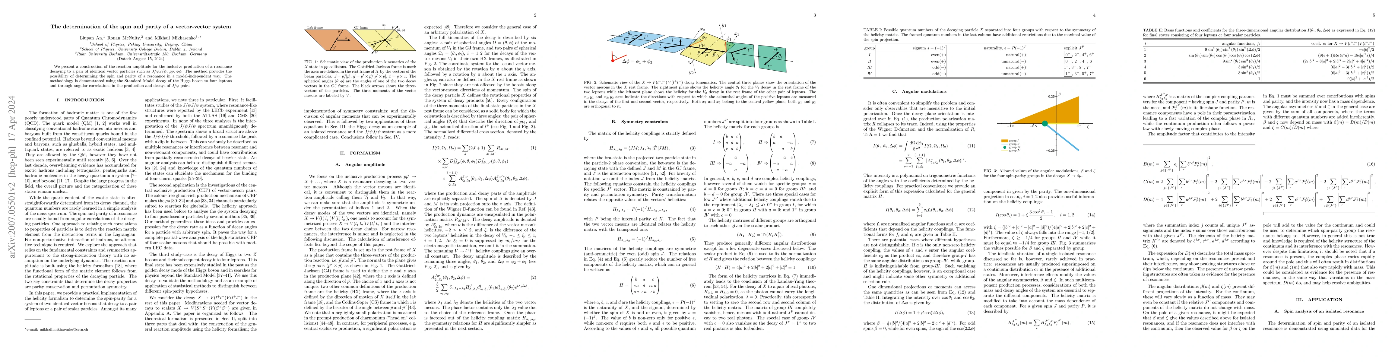 Thumbnail for The determination of the spin and parity of a vector-vector system