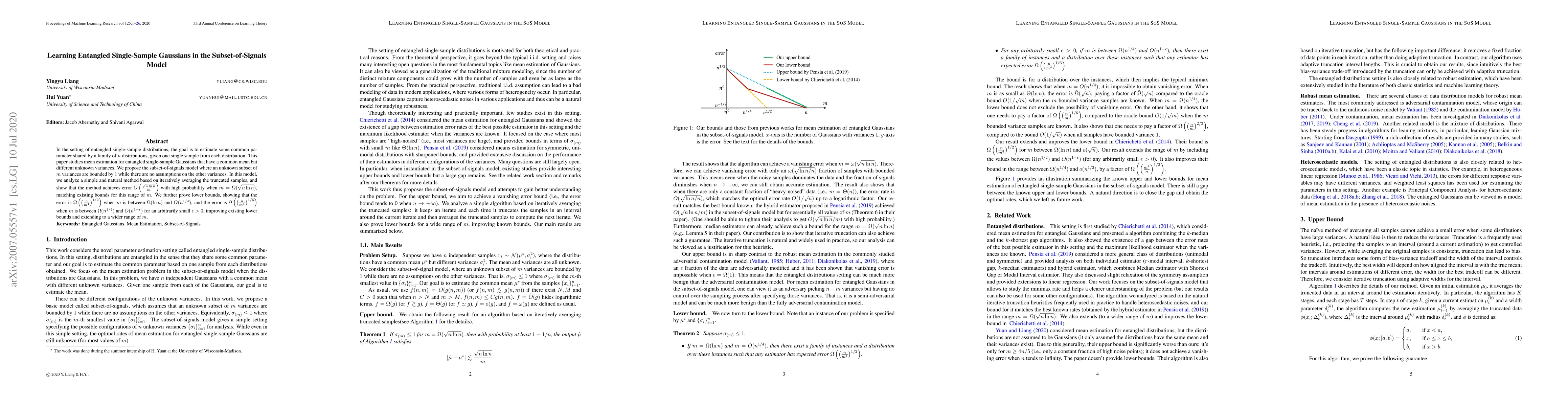 Thumbnail for Learning Entangled Single-Sample Gaussians in the Subset-of-Signals
  Model