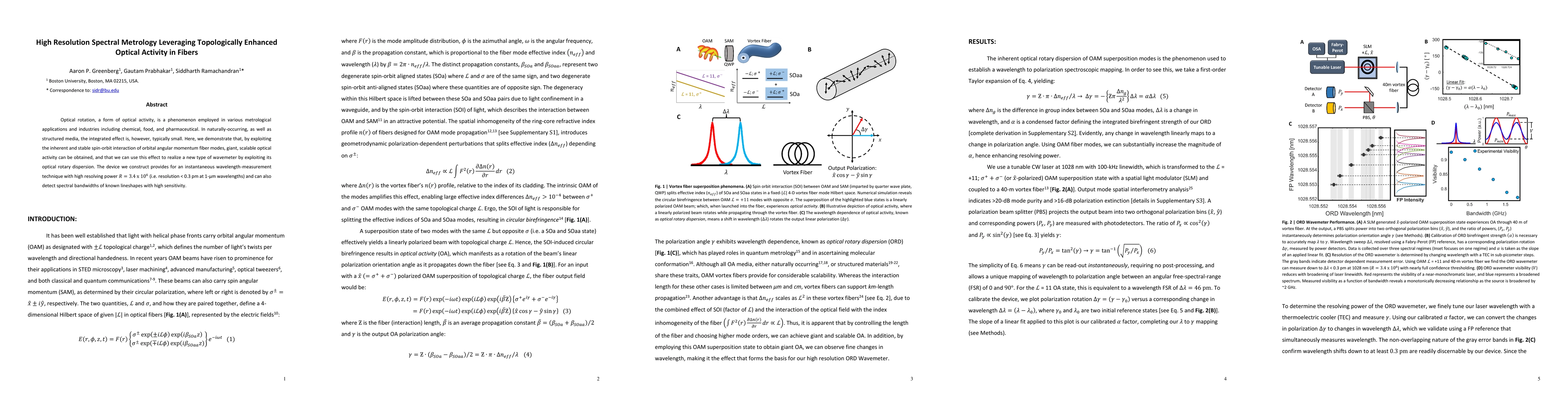 Thumbnail for High Resolution Spectral Metrology Leveraging Topologically Enhanced
  Optical Activity in Fibers