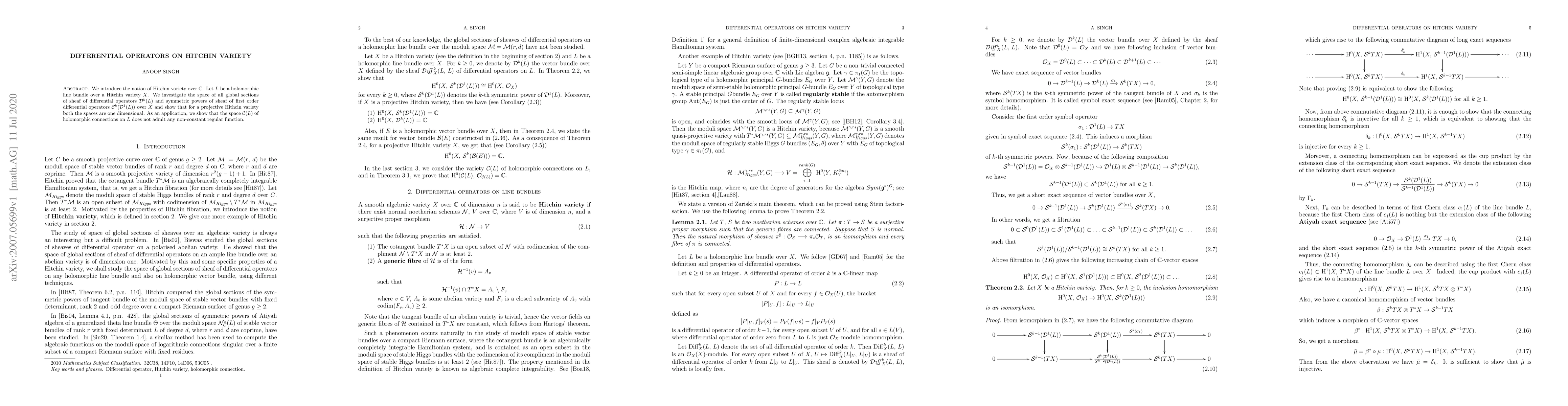 Thumbnail for Differential operators on Hitchin variety