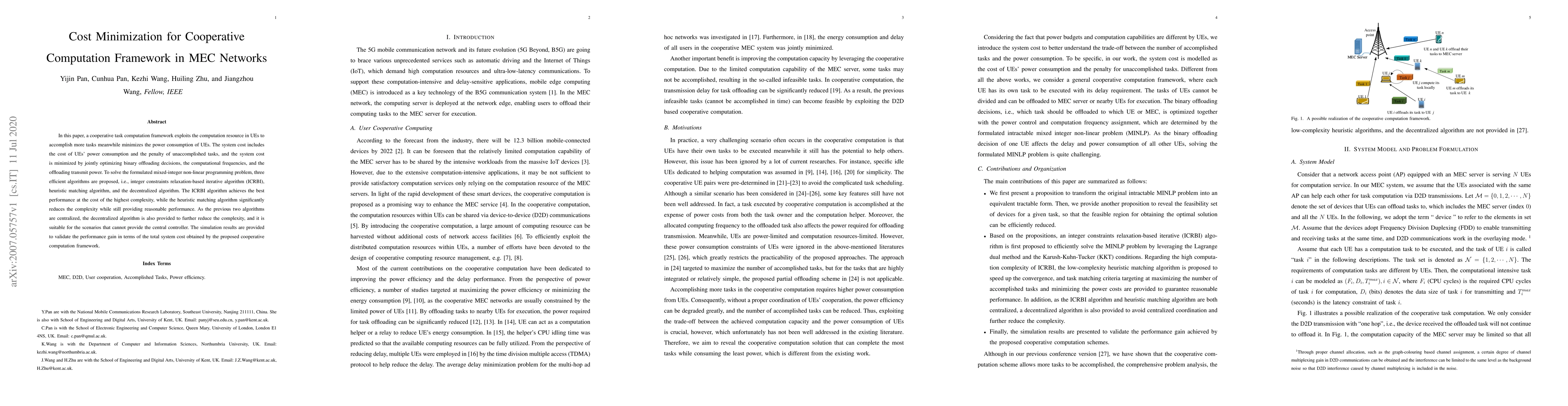 Thumbnail for Cost Minimization for Cooperative Computation Framework in MEC Networks